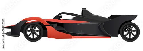 Formula 1 race detailed car. Race car on a white background.