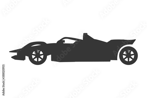 Sports car. F1 Flat Icon. Mobile applications and print media