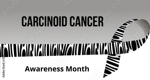 Carcinoid Cancer Awareness Month concept vector for medical website, blog. Event is celebrated in November. Ribbon is shown on the banner