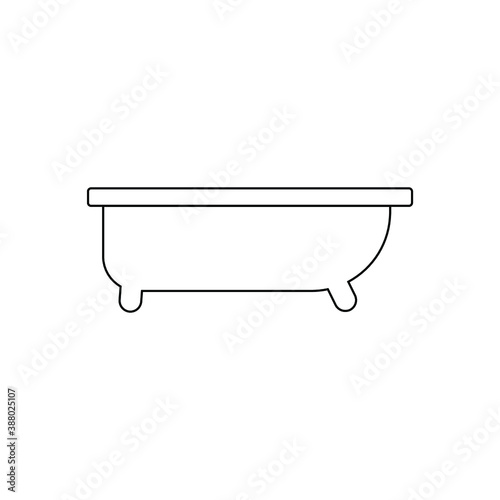 Bath on a white background. Linear style. Icon