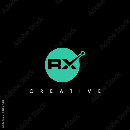 RX Letter Initial Logo Design Template Vector Illustration	

