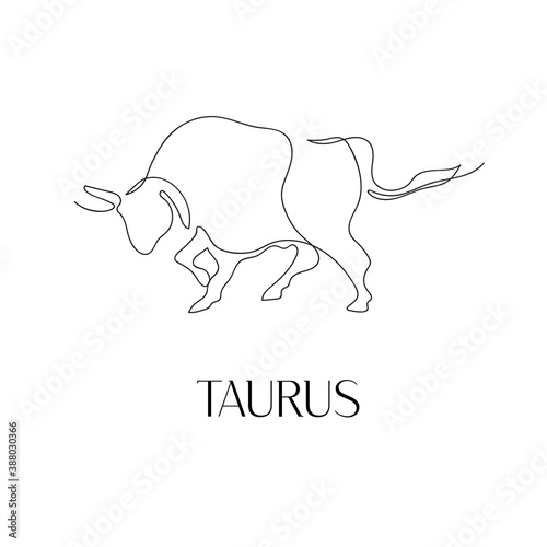 Zodiac sign Taurus. One line. Vector illustration in the style of minimalism