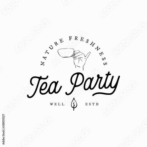 Tea drink party feminine hand with manner