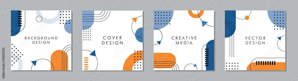 Trendy abstract square template with geometric concept. Able to use for social media posts, mobile apps, banners design, web or internet ads. - obrazy, fototapety, plakaty 