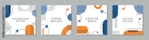 Trendy abstract square template with geometric concept. Able to use for social media posts, mobile apps, banners design, web or internet ads.