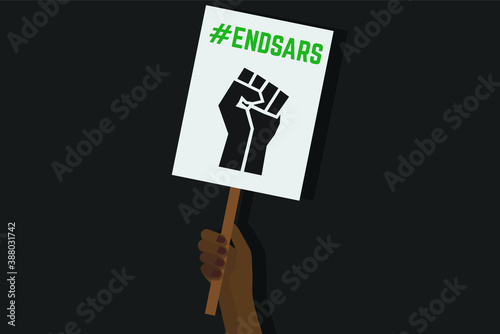 #ENDSARS protest placard vector illustration photo
