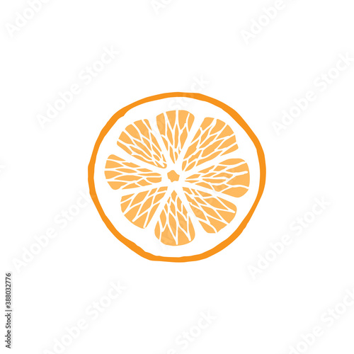 Vector hand drawn doodle sketch orange slice isolated on white background