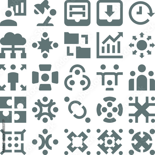 
Teamwork, Organization Vector Icons 
