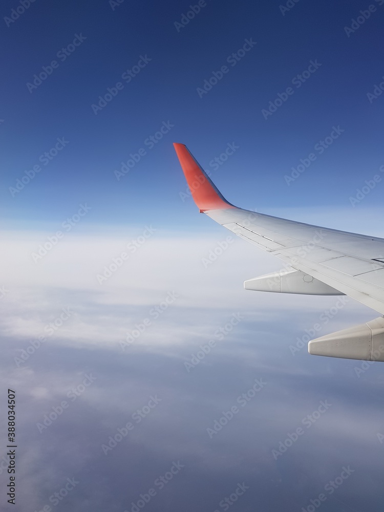 Wing aircraft in the blue sky Wing aircraft in the blue sky