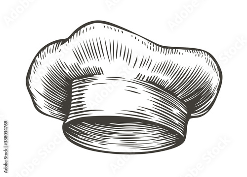 Chef hat sketch. Cooking vintage vector illustration