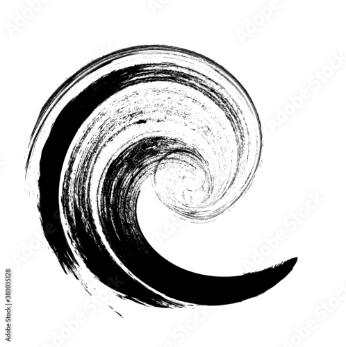 Vector Grunge Background. Circle Brush Stroke.