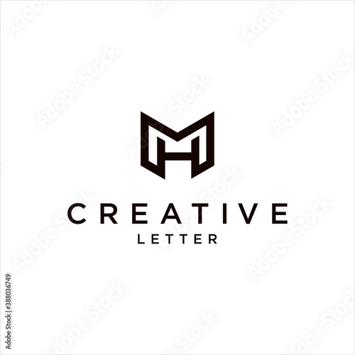 Initial MH Logo Design, HM Letter Vector Illustration