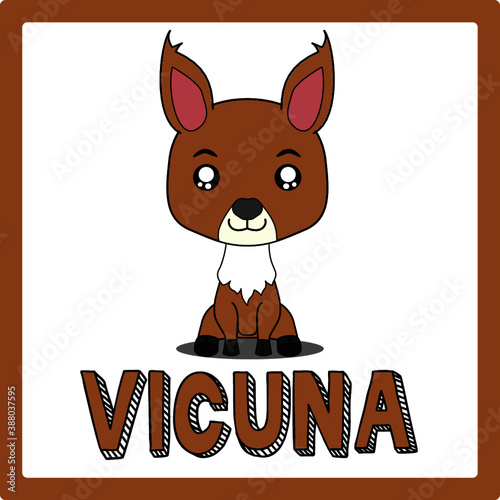Cute Kawaii Chibi Vicuna Animal Clipart