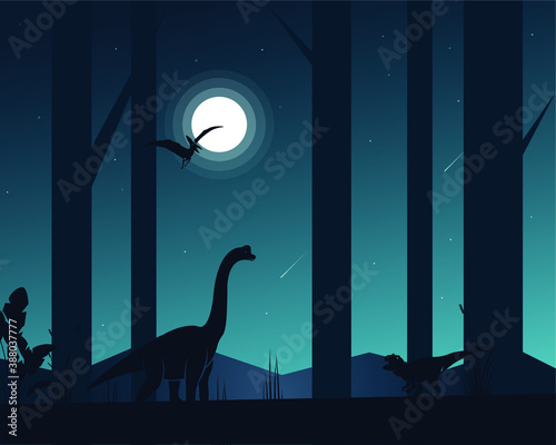 landscape with dinosaurs