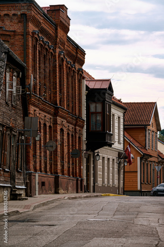 Fototapeta Naklejka Na Ścianę i Meble -  Old houses on the streets of the small town of Cesis in Latvia.