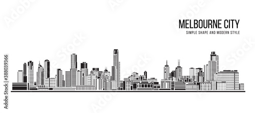 Cityscape Building Abstract shape and modern style art Vector design - Melbourne city