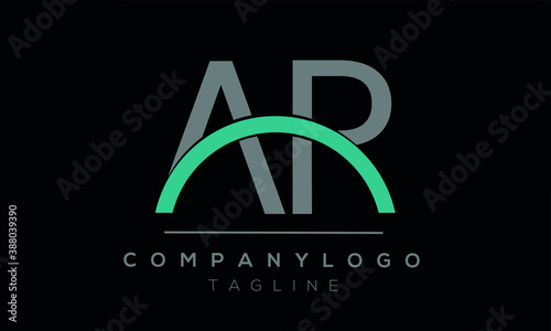 AR initials monogram letter text alphabet logo design
