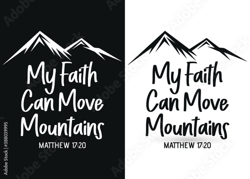 My faith can move mountains-Christian cross with Bible verse, Christian Runner Bible Verse Women's t-shirt Design, Bible quote, Inspirational Motivational Quote