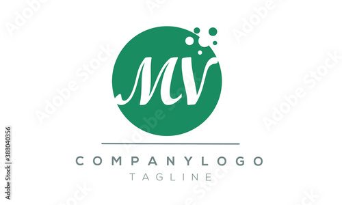 MV initials monogram letter text alphabet logo design