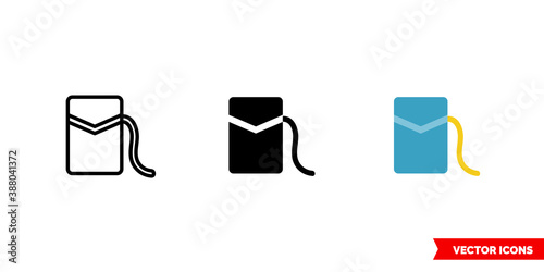 Dental floss icon of 3 types color, black and white, outline. Isolated vector sign symbol.