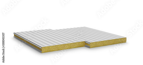 Obraz na płótnie Aluminum composite panel with mineral wool filling. 3D rendering