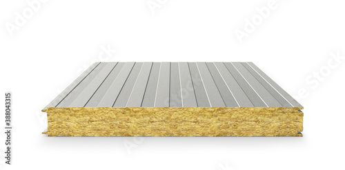Plakat Aluminum composite panel with mineral wool filling. Sandwich panels. 3D rendering