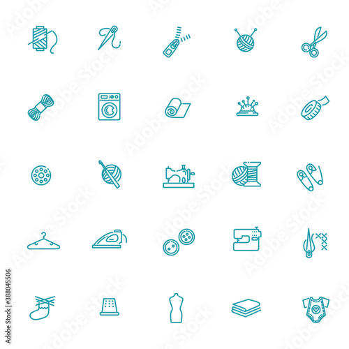 Vector sewing equipment and needlework set