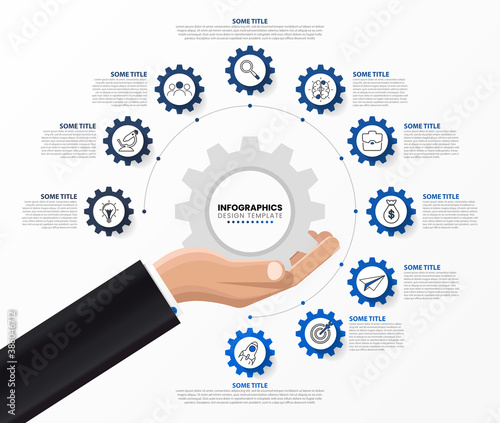 Infographic design template. Creative concept with 10 steps