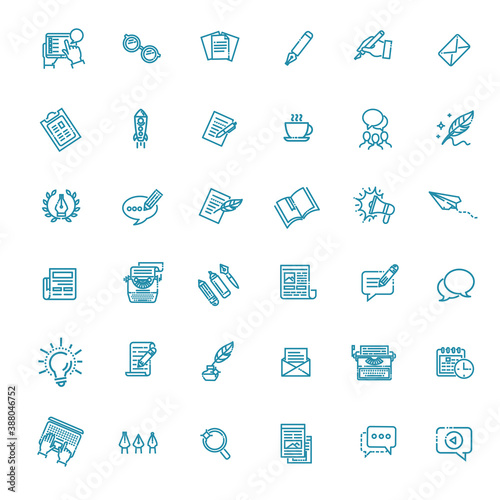 Set of Copywriting Related Vector Line Icons