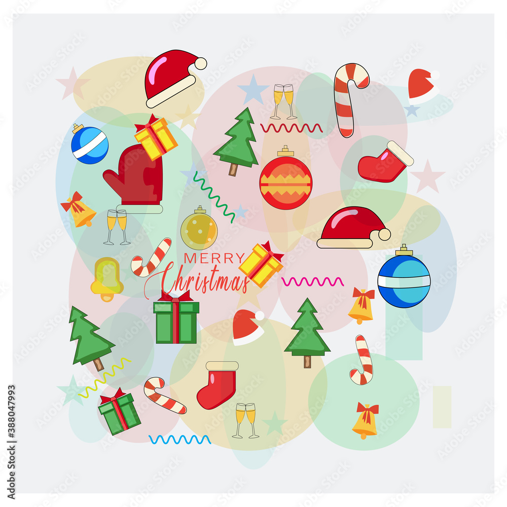 Fototapeta premium Christmas seamless pattern design vector.
