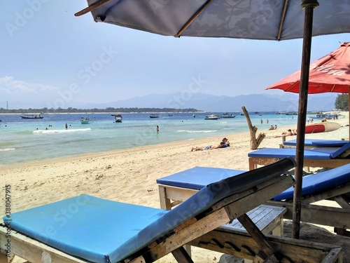 View looking east from Gili Trawangan, Indonesia