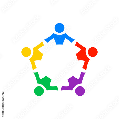 Teamwork people community, vector graphic