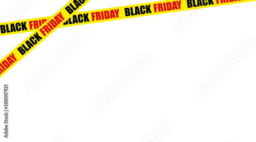 Yellow ribbon with the inscription Black Friday on a white background.Big sale,vector illustration.Graphics element for banner, poster. 