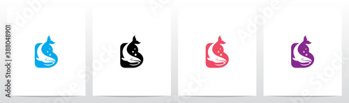 Whale Diving On Letter Logo Design B