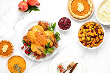 Thanksgiving traditional festive food background