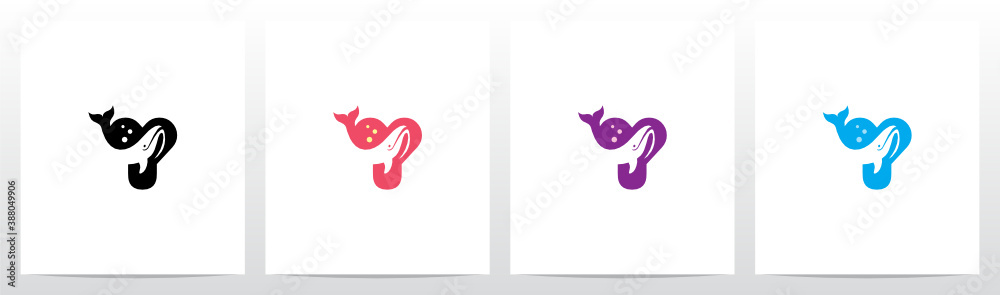 Whale Diving On Letter Logo Design Y Whale Diving On Letter Logo Design Y