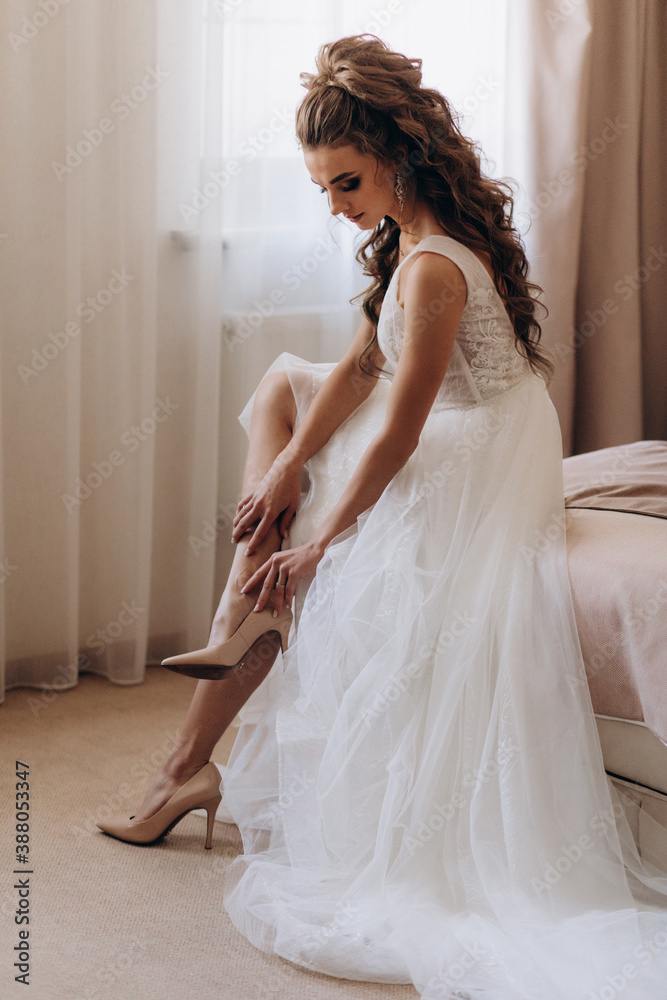 Morning of the bride. Preparing the bride for the upcoming wedding. Morning of the bride. Preparing the bride for the upcoming wedding.