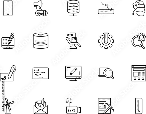 technology vector icon set such as: cold, comment, ai, biotech, base, stylus, script, meter, kinetics, digital technology network, blue, protection, loudspeaker, nature, coding