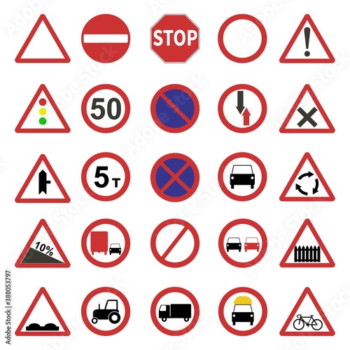 Free Download sign, road, danger, icon, symbol, warning, vector illustration - GFXLoad