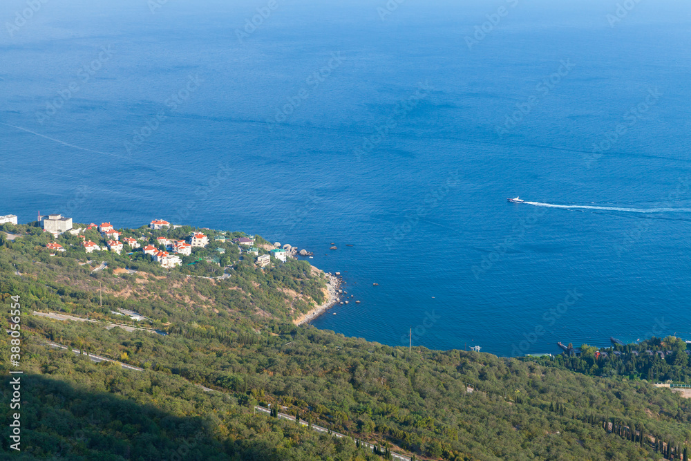 Coastal landscape with Black Sea and Sanatorne