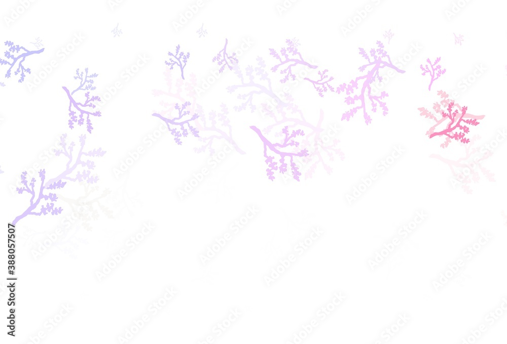 Light Pink, Yellow vector doodle texture with branches.