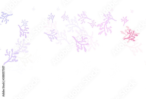 Light Pink, Yellow vector doodle texture with branches.