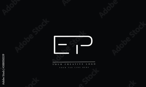 EP, PE, E, P Letter Logo Design with Creative Modern Trendy Typography