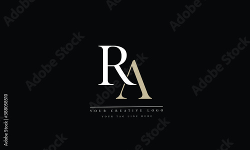 RA, AR, R, A Letter Logo Design with Creative Modern Trendy Typography