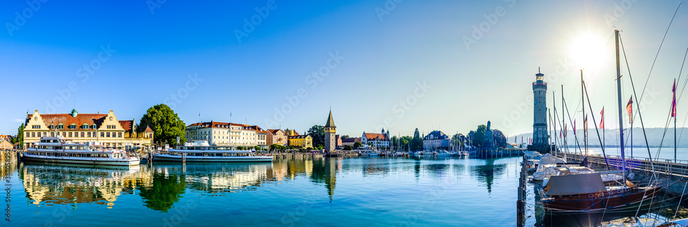 Fototapeta premium famous harbor of Lindau am Bodensee