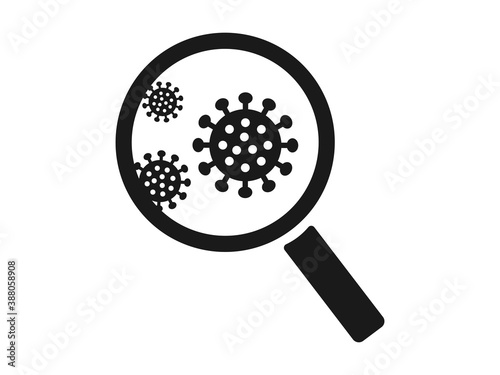 虫眼鏡で見るウイルスのイラスト Stock Vector Adobe Stock