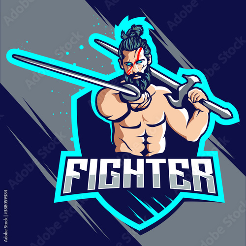 Fighter esport logo design