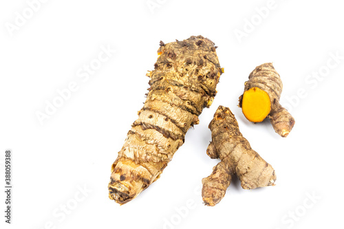 Turmeric herb isolated on white background