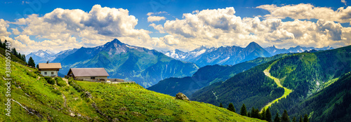 landscape at the zillertal in austria