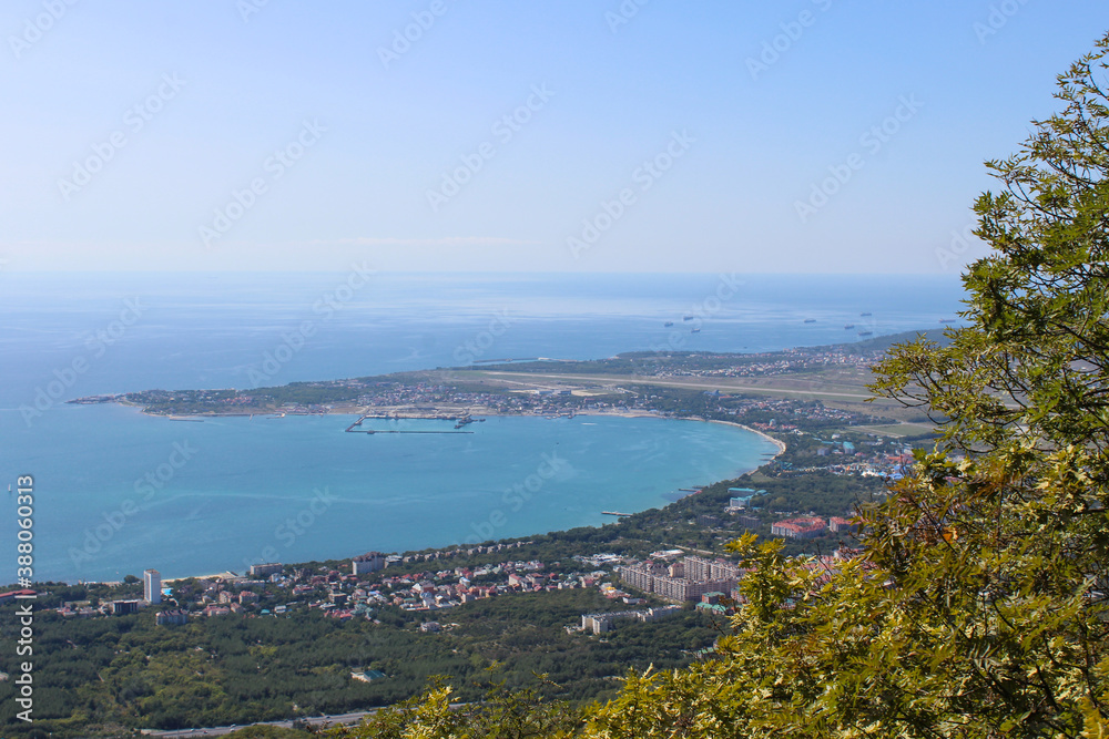 View of the Bay in Gelendzhik from the observation deck of the mountain